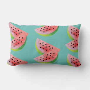 Watermelon Halves Pink Lumbar Pillow