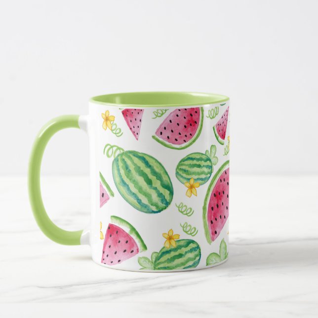 Watermelon Hand Painted Watercolor Pattern Mug (Left)