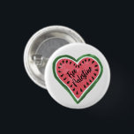 Watermelon Heart "Free Palestine" 1 Inch Round Button<br><div class="desc">Watermelon Heart "Free Palestine" pro-Palestine support design.</div>