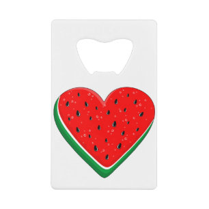 Watermelon Heart Valentine's Day Free Palestine Credit Card Bottle Opener