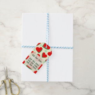 Watermelon Heart Valentine's Day Free Palestine Gift Tags