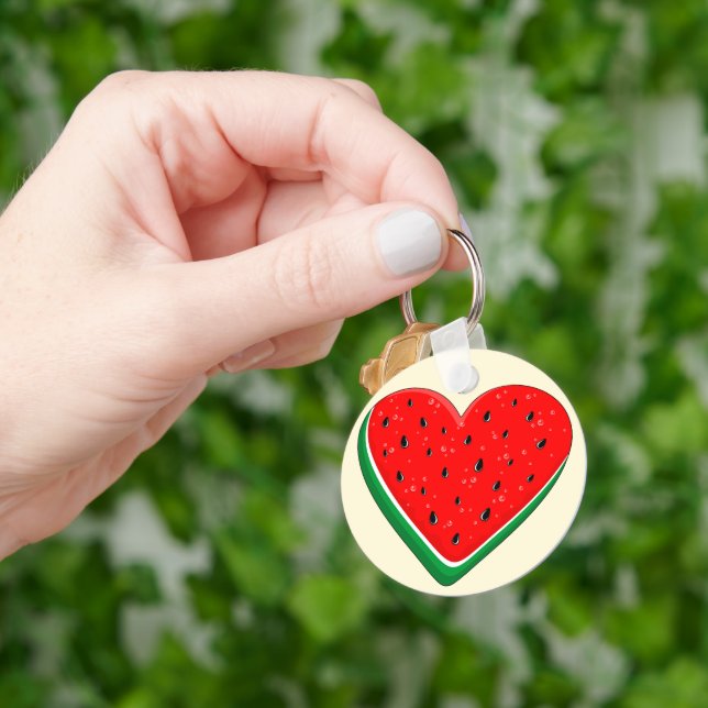 Watermelon Heart Valentine's Day Free Palestine Keychain (Hand)