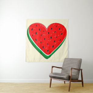 Watermelon Heart Valentine's Day Free Palestine Tapestry