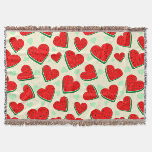 Watermelon Heart Valentine's Day Free Palestine Throw Blanket