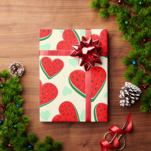 Watermelon Heart Valentine's Day Free Palestine Wrapping Paper