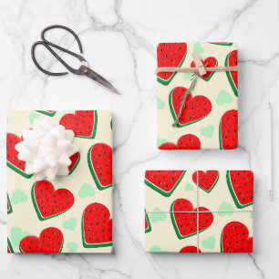 Watermelon Heart Valentine's Day Free Palestine Wrapping Paper Sheet
