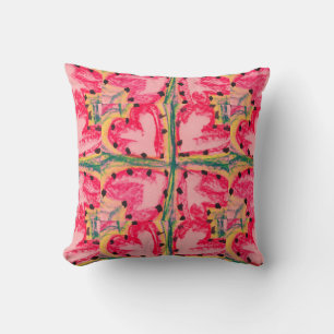 Watermelon Hearts Throw Pillow