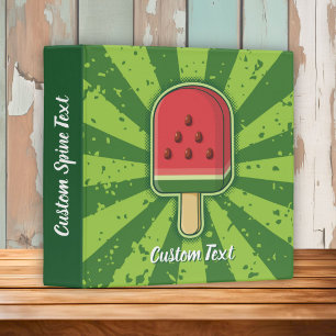 Watermelon Ice Cream Stick 3 Ring Binder