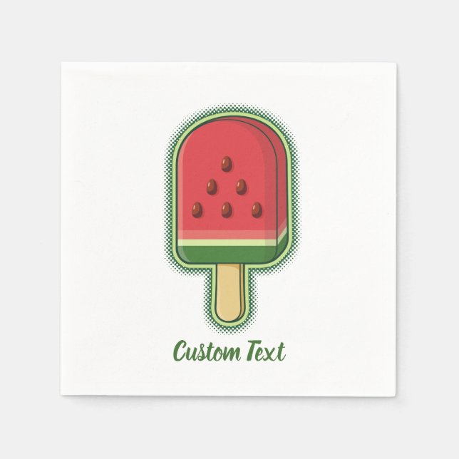 Watermelon Ice Cream Stick Napkin (Front)