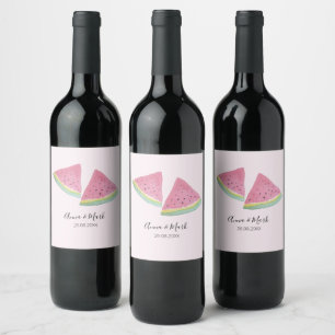 Watermelon Illustration Watercolor Hand-painted Wine Label