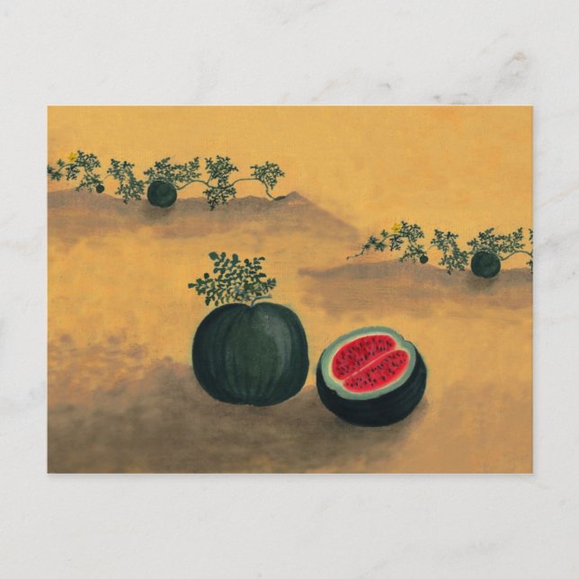 Watermelon in the Garden Postcard (Front)