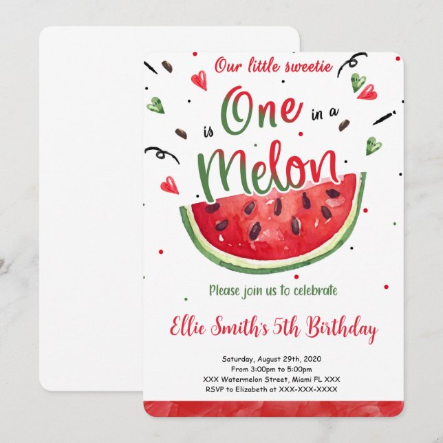 Watermelon Invitation (Front/Back)