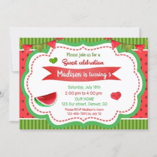 Watermelon invitation anniversaire 1ère fête d'ann