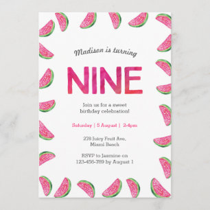 Watermelon invitation Anniversaire 9e Anniversaire