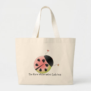 Watermelon Ladybug Large Tote Bag