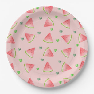Watermelon Love Pattern Paper Plate