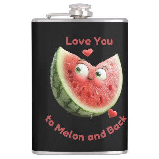 Watermelon Love: Sweet & Juicy Heart Hip Flask