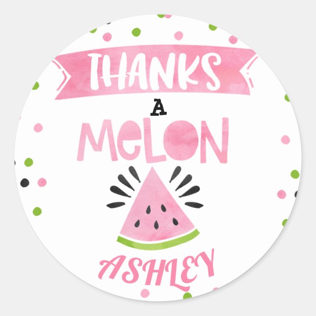 Watermelon Merci Melon Stickers Anniversaire (Devant)