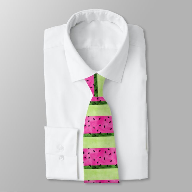 Watermelon Modern Tie (Tied)