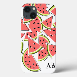 Watermelon 'Monogram' iPad Mini case vertical