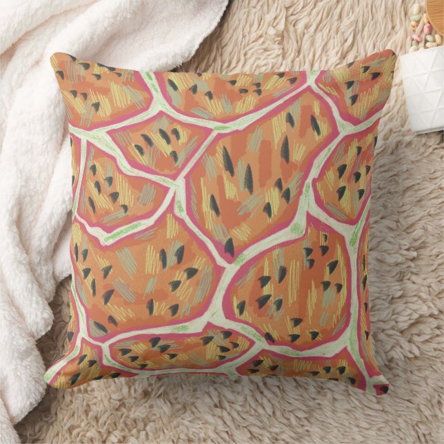 Watermelon Mosaic Throw Pillow (Blanket)