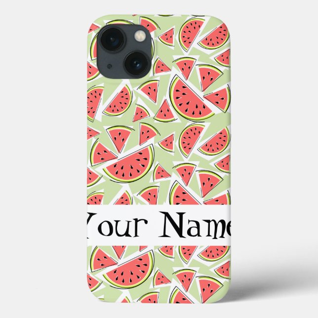 Watermelon 'Name' Multi green iPad Mini case (Back)