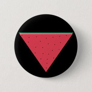 Watermelon on inverted red triangle resistance 2 inch round button