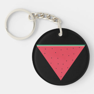 Watermelon on inverted red triangle resistance keychain