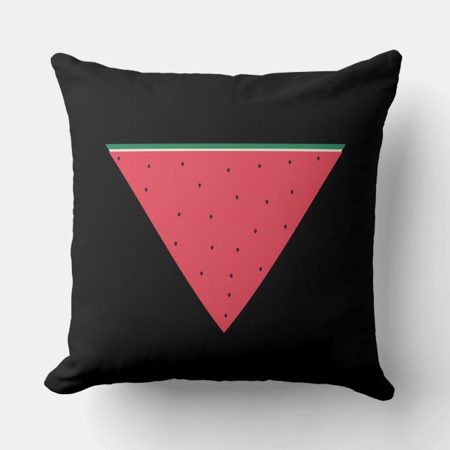 Watermelon on inverted red triangle resistance throw pillow (Front)