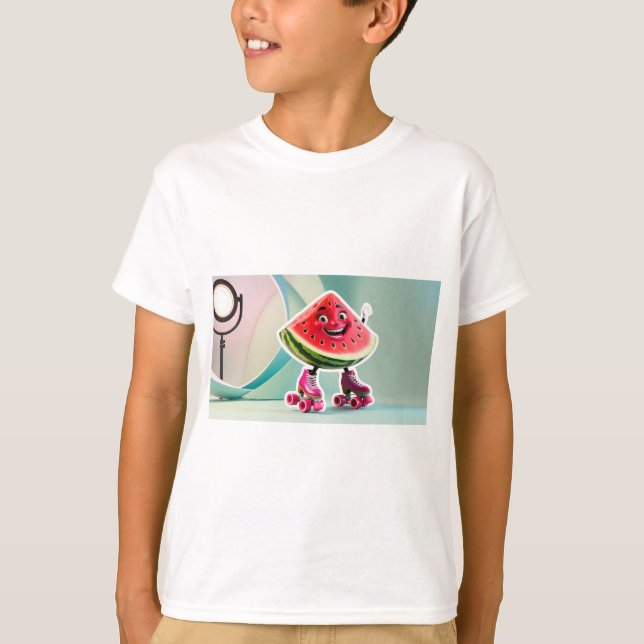 "Watermelon on on Wheels : T-shirt amusant et ludi (Devant)
