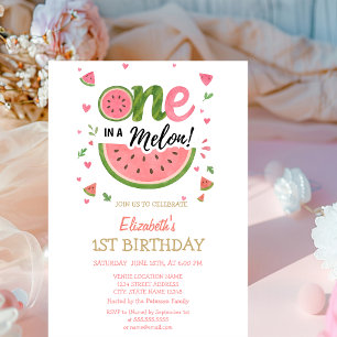 Watermelon One In A Melon 1st Birthday  Invitation