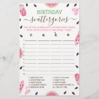 Watermelon One In A Melon Birthday Scattergories