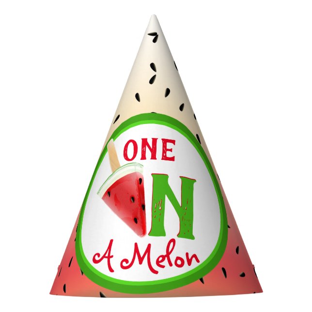 Watermelon One In A Melon Fruit Party Hat (Front)