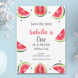 Watermelon One In A Melon Little Girl Sweet Save The Date
