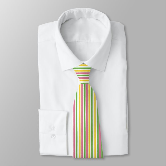  Watermelon Painted Stripe by Heva Weva Neck Tie (Tied)