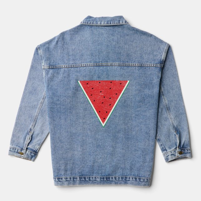watermelon palestine فلسطين  denim jacket (Back)