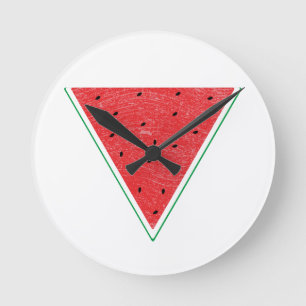 watermelon Palestine فلسطين Round Clock