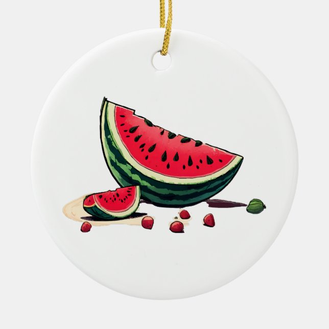Watermelon Palestine Ceramic Ornament (Front)
