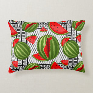 Watermelon Palestine Map Slice Accent Pillow