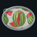Watermelon Palestine Map Slice Belt Buckle<br><div class="desc">The watermelon is a symbol of Palestinians' public expression in protests and artworks,  representing the struggle against the Israeli occupation of the Palestinian territories. Original Vector Illustration Copyright BluedarkArt.</div>