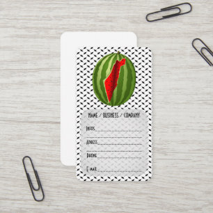 Watermelon Palestine Map Slice Business Card