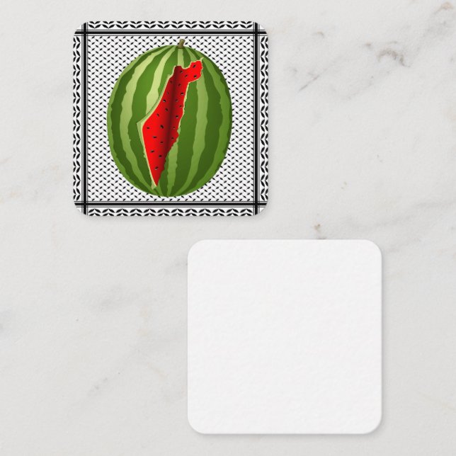 Watermelon Palestine Map Slice Card (Front/Back)