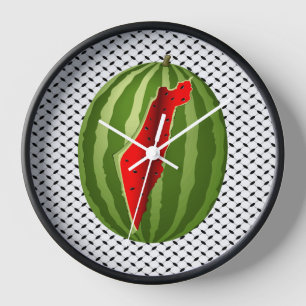 Watermelon Palestine Map Slice Clock