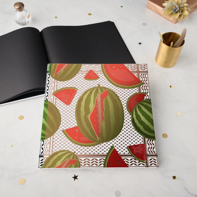 Watermelon Palestine Map Slice Guest Book (Front Open)