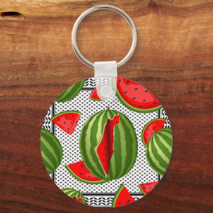 Watermelon Palestine Map Slice Keychain