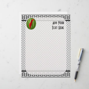 Watermelon Palestine Map Slice Letterhead
