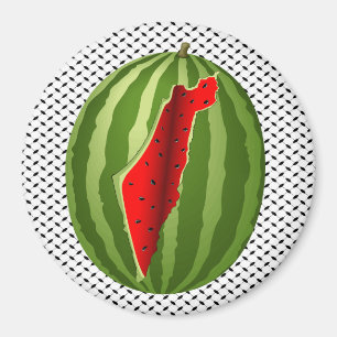 Watermelon Palestine Map Slice Magnet