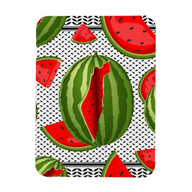 Watermelon Palestine Map Slice Magnet (Vertical)