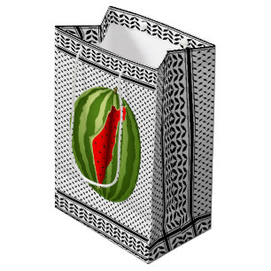 Watermelon Palestine Map Slice Medium Gift Bag
