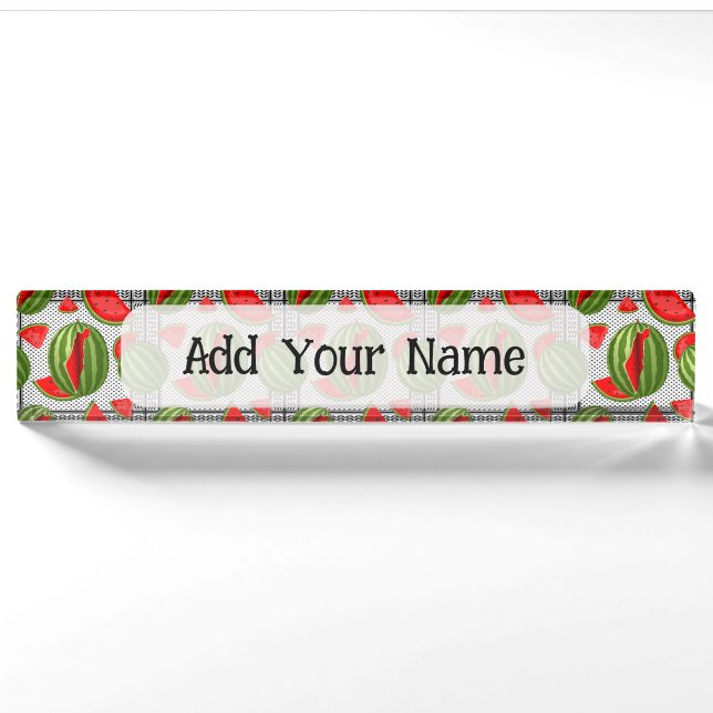 Watermelon Palestine Map Slice Nameplate (Front)